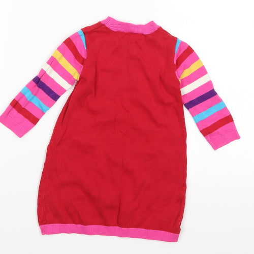 George Girls Red  Knit Jumper Dress  Size 9-12 Months