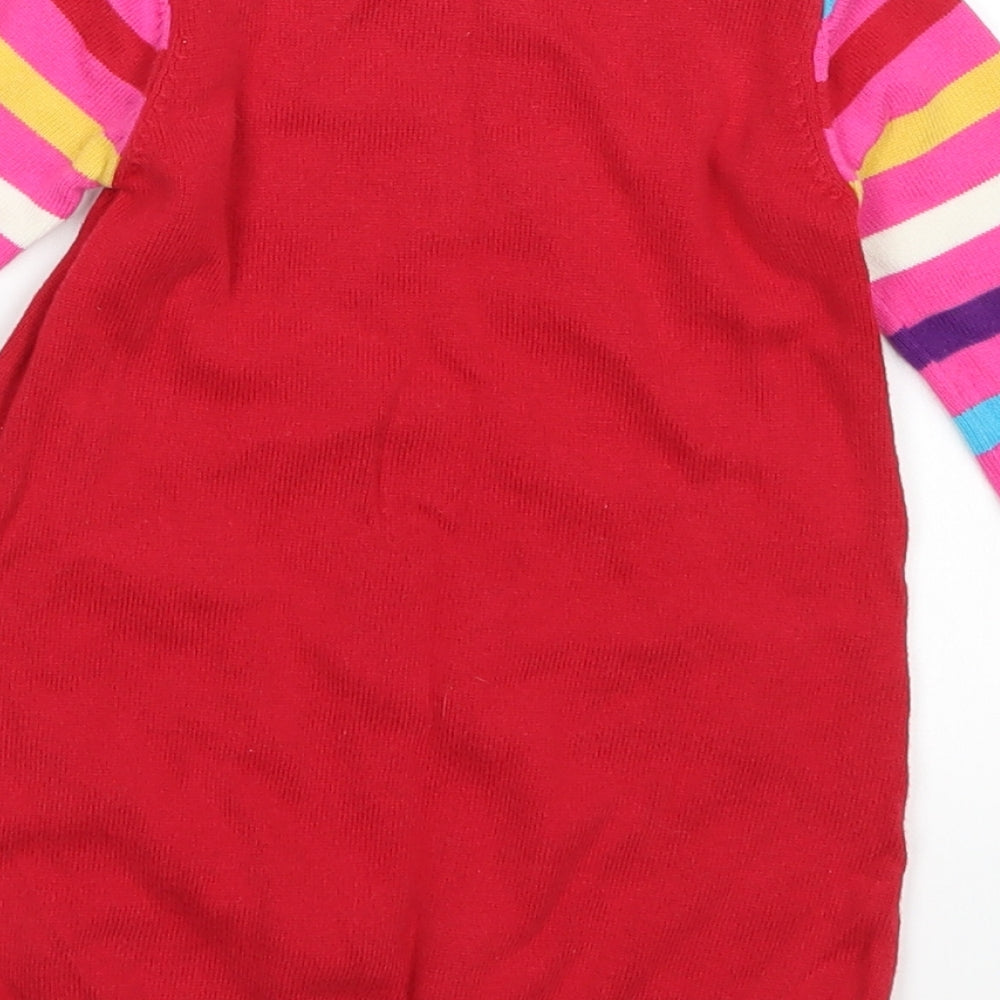 George Girls Red  Knit Jumper Dress  Size 9-12 Months