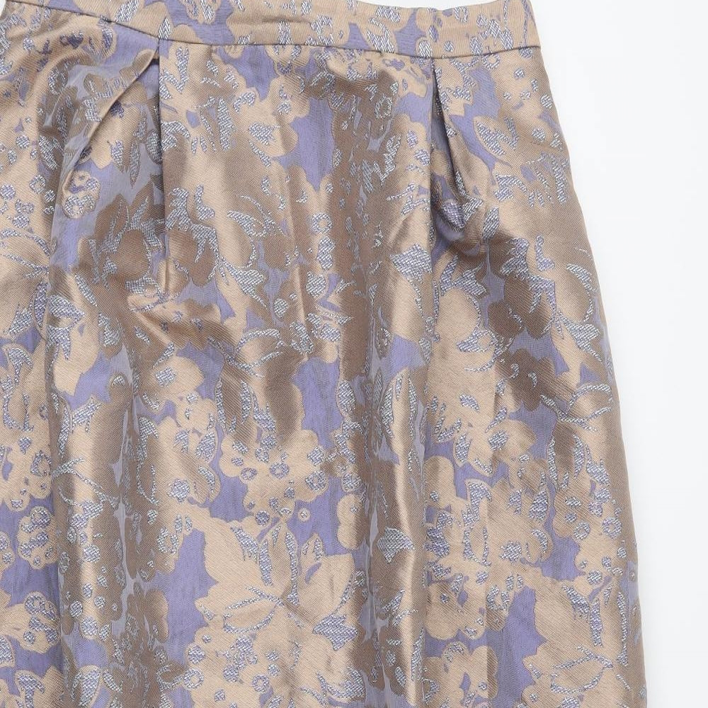 ASOS Womens Purple Floral  A-Line Skirt Size 14