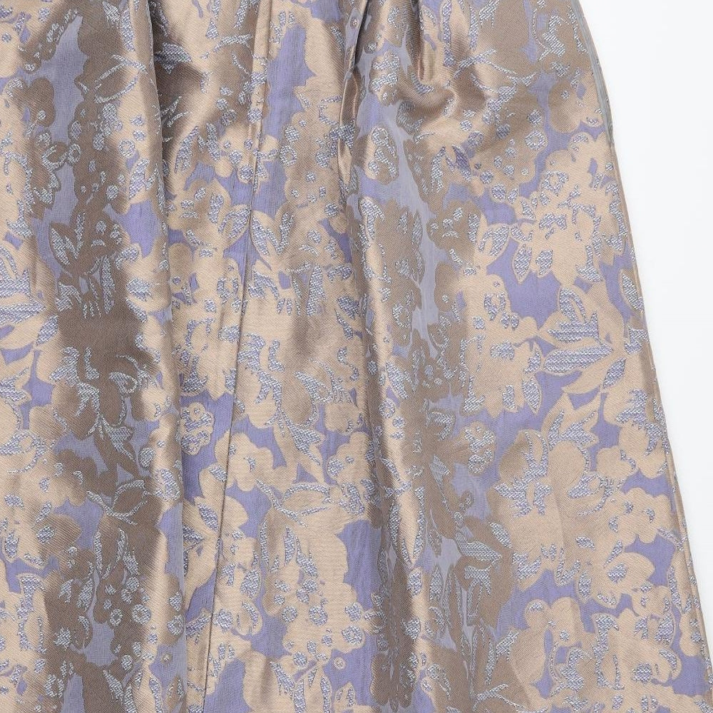 ASOS Womens Purple Floral  A-Line Skirt Size 14