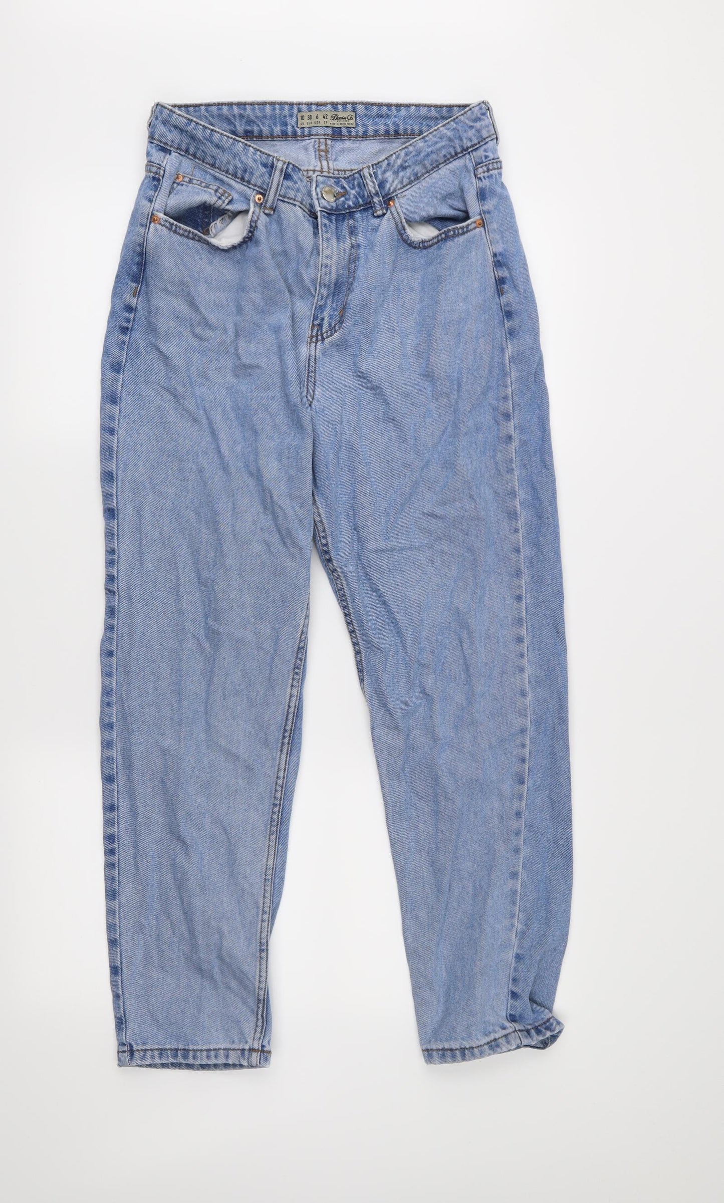 Denim & Co. Womens Blue   Mom Jeans Size 10 L26 in