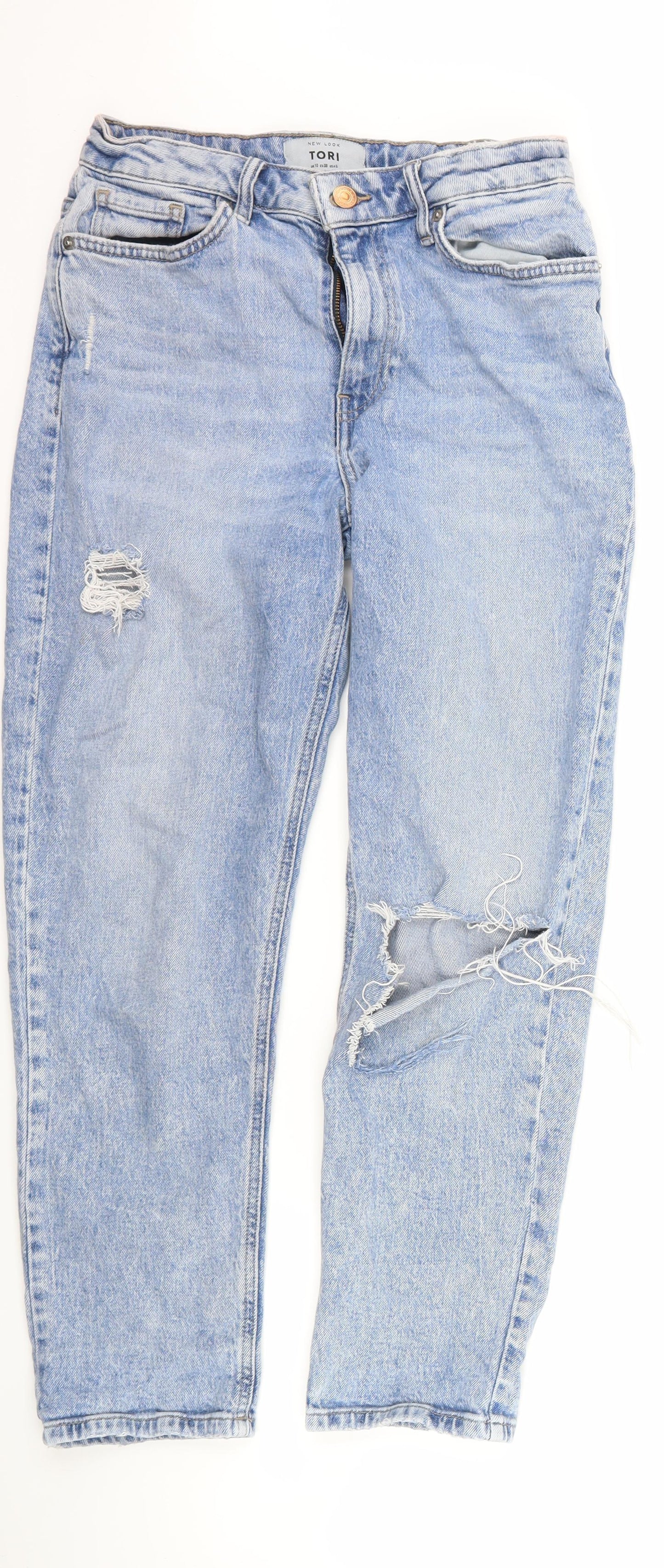 New Look Womens Blue  Denim Mom Jeans Size 10 L28 in