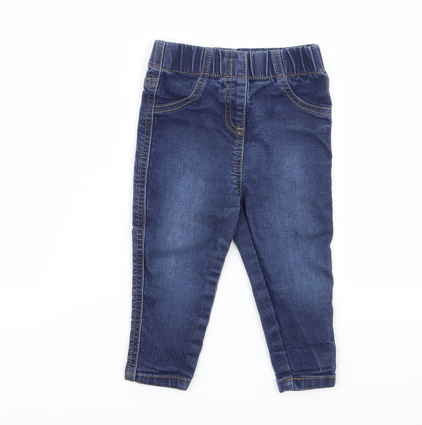 Matalan Girls Blue  Denim Capri Jeans Size 9-12 Months