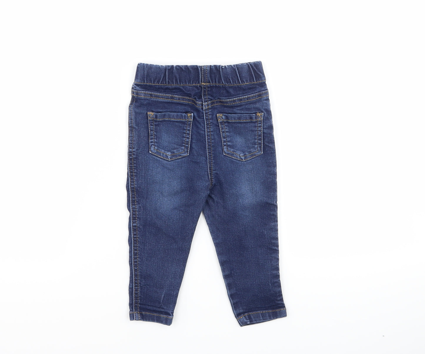 Matalan Girls Blue  Denim Capri Jeans Size 9-12 Months