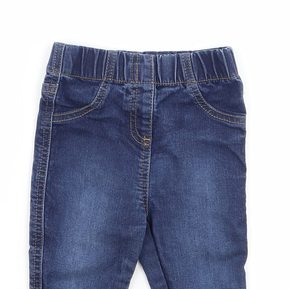 Matalan Girls Blue  Denim Capri Jeans Size 9-12 Months