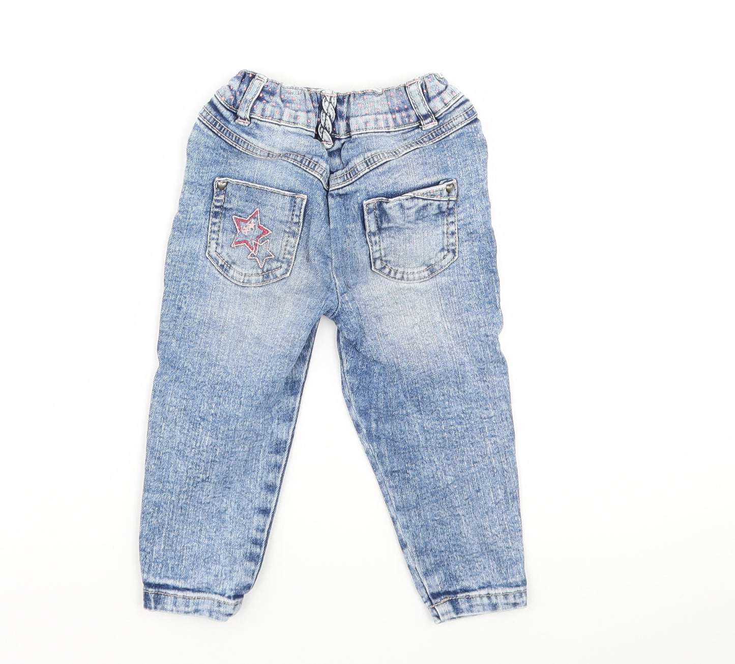 George Girls Blue  Denim Capri Jeans Size 9-12 Months  - stars