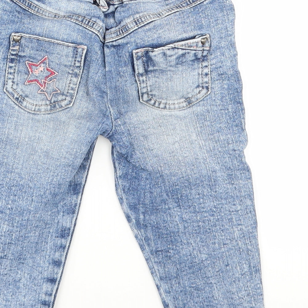 George Girls Blue  Denim Capri Jeans Size 9-12 Months  - stars