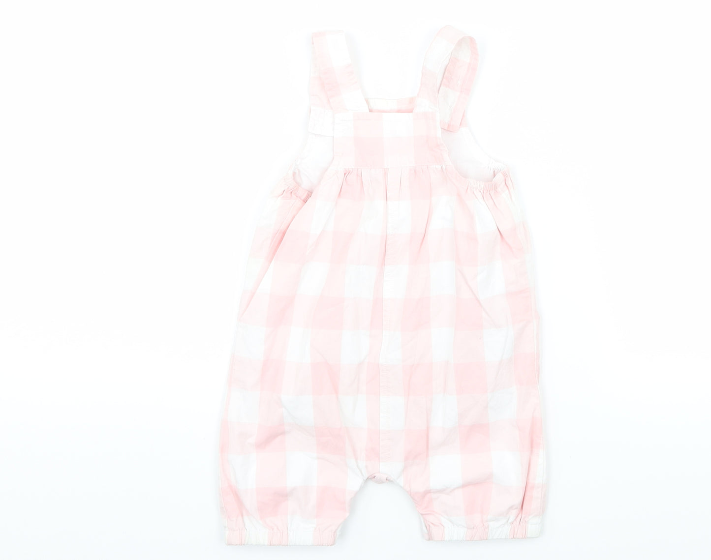 George Baby Pink Check  Dungaree One-Piece Size 6-9 Months