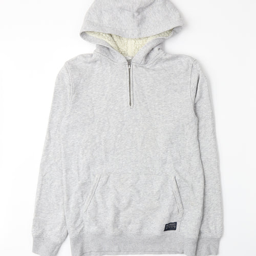 H&M Boys Grey  Jersey Henley Hoodie Size 10-11 Years