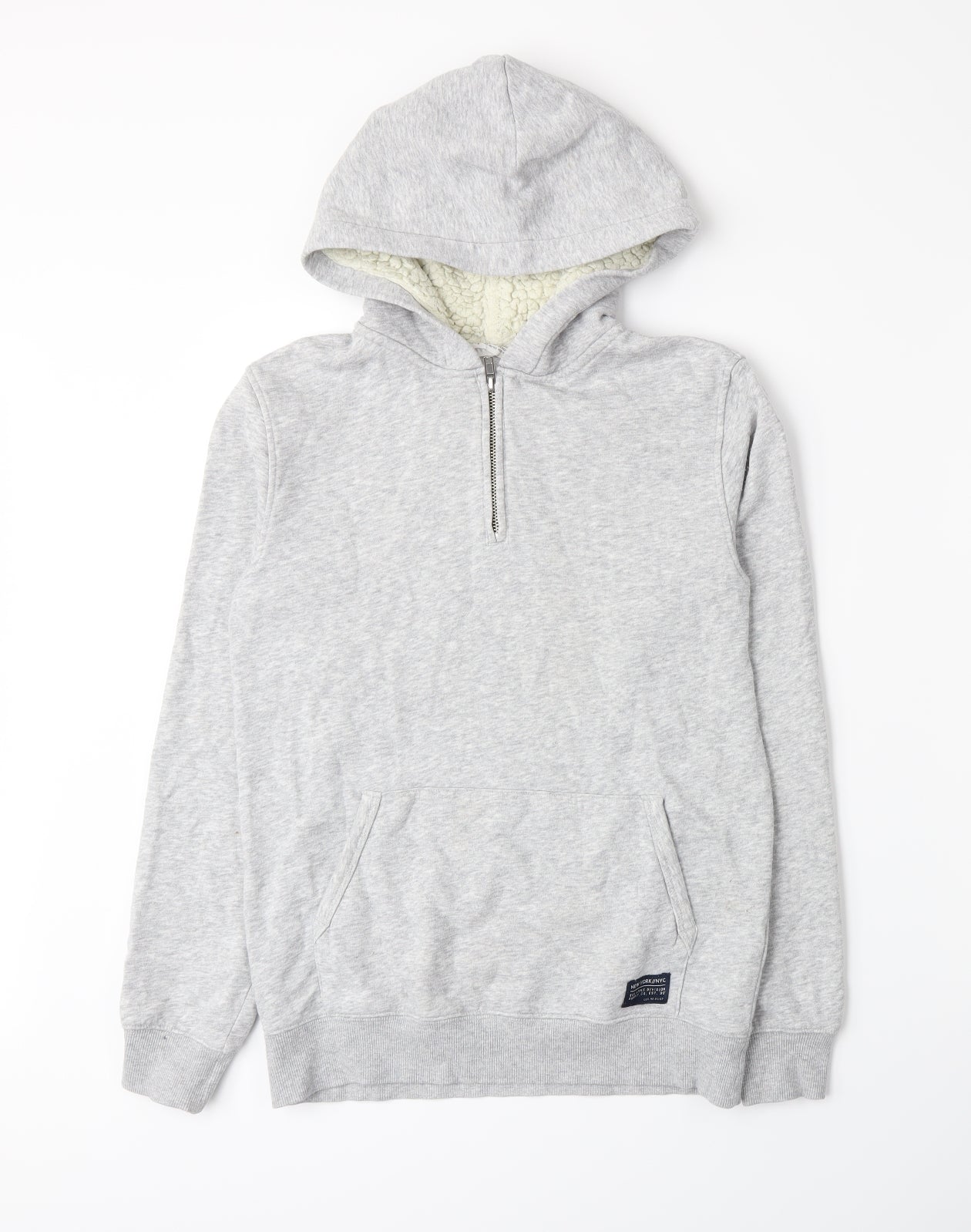 H&M Boys Grey  Jersey Henley Hoodie Size 10-11 Years