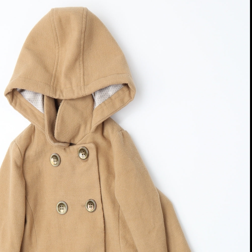 NEXT Girls Beige   Overcoat Coat Size 5-6 Years