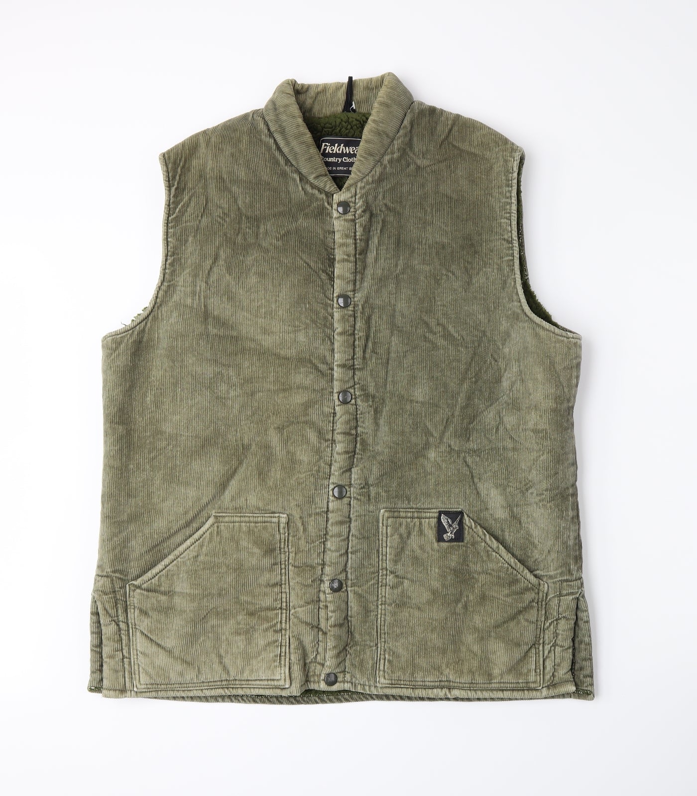 Fieldwear Mens Green  Corduroy Gilet Jacket Size L