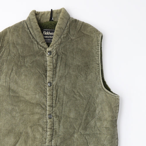 Fieldwear Mens Green  Corduroy Gilet Jacket Size L