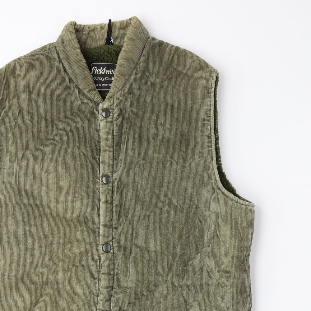 Fieldwear Mens Green  Corduroy Gilet Jacket Size L