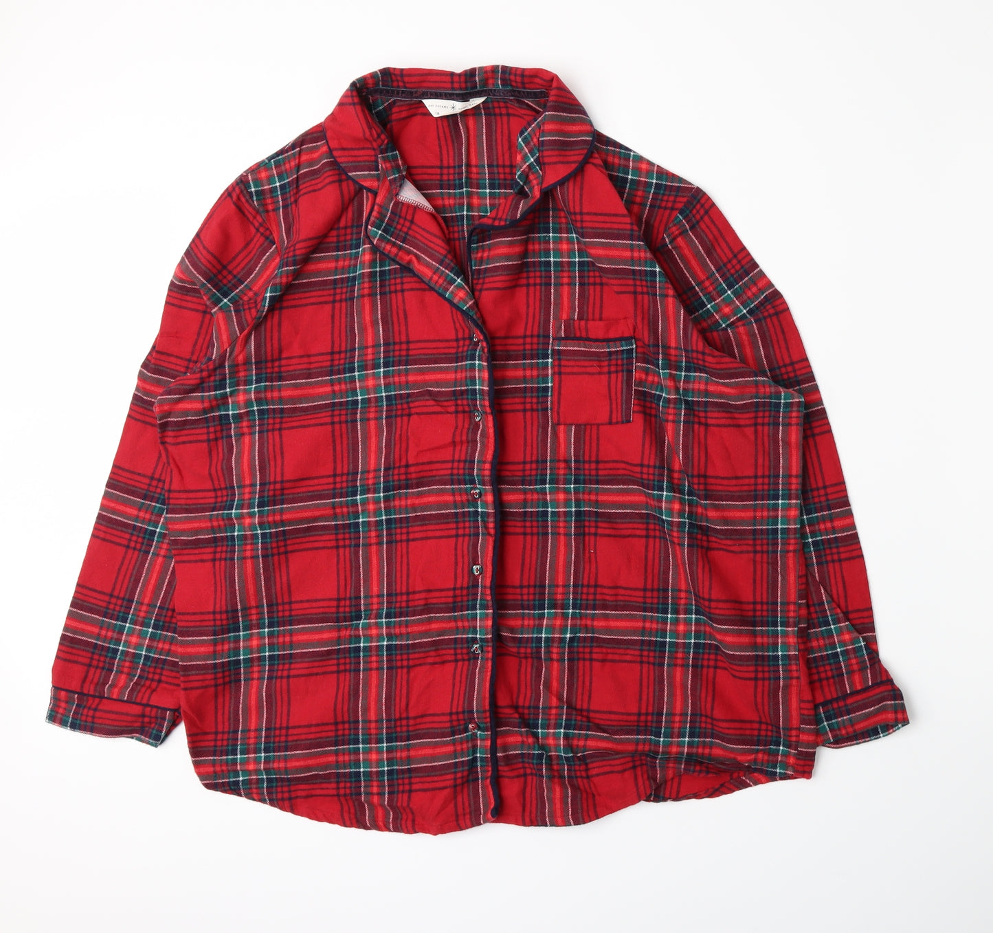 Marks and Spencer Womens Red Plaid  Top Nightshirt Size 18