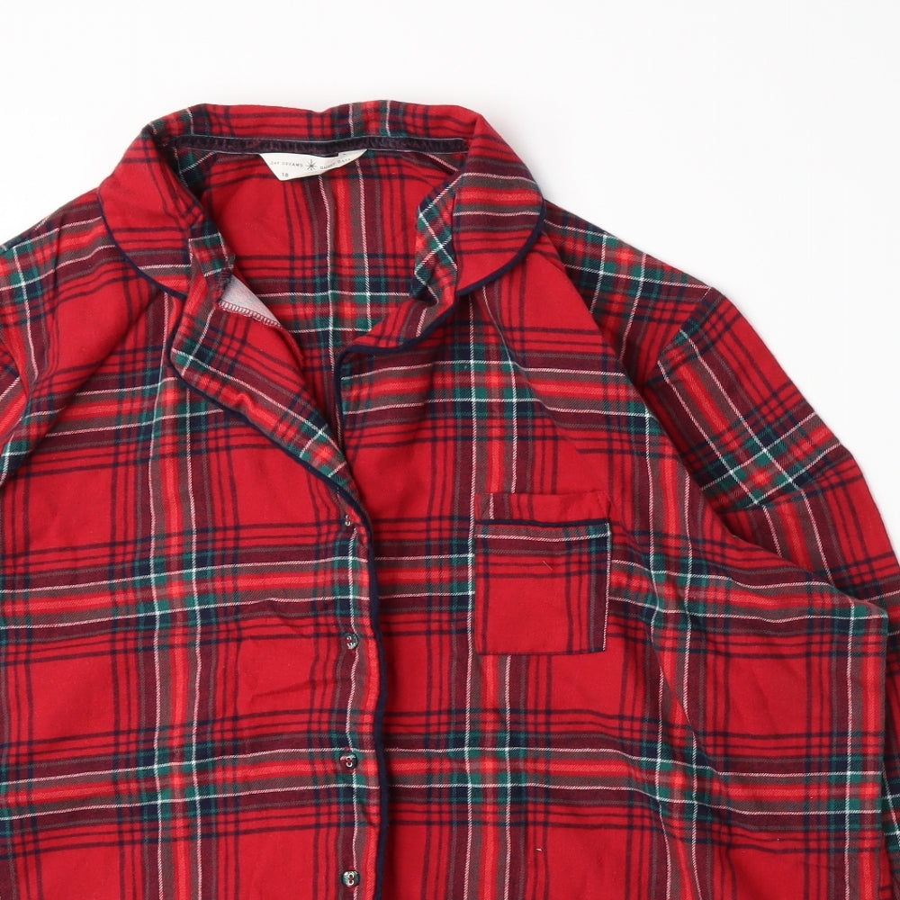 Marks and Spencer Womens Red Plaid  Top Nightshirt Size 18