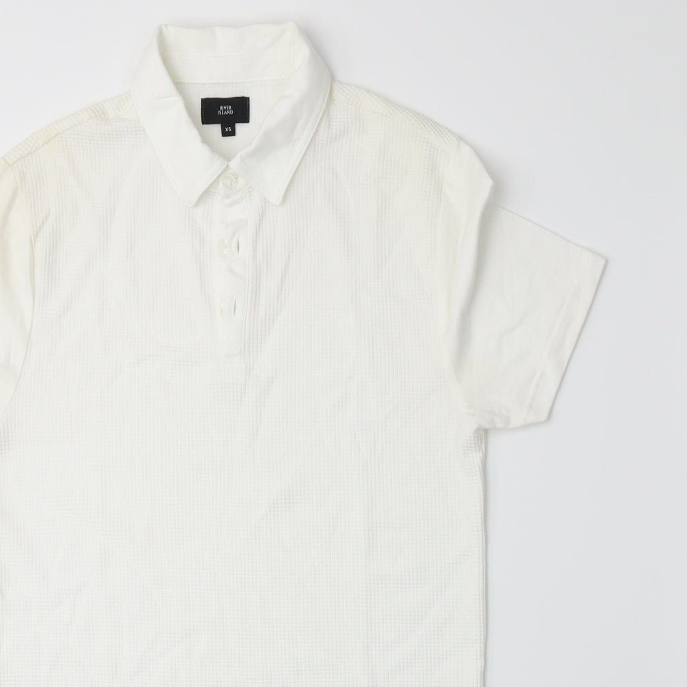 River Island Mens White    Polo Size XS