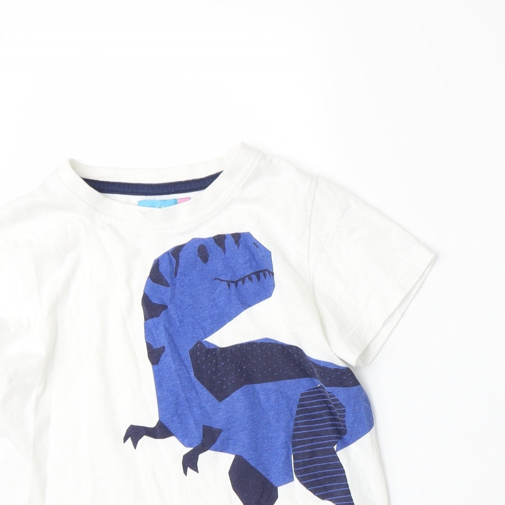 Lily & Dan Boys White   Basic T-Shirt Size 5-6 Years