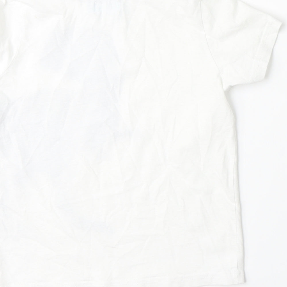 Lily & Dan Boys White   Basic T-Shirt Size 5-6 Years