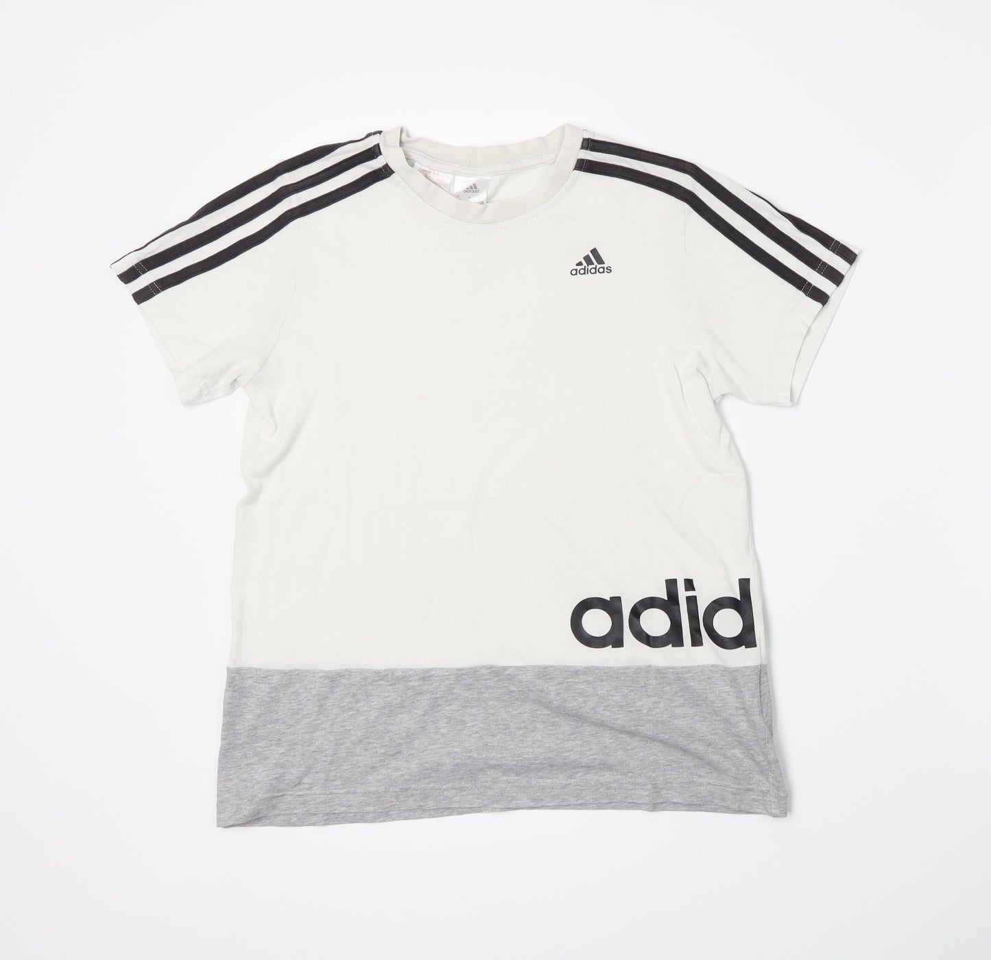 adidas Boys White  Jersey Basic T-Shirt Size 11-12 Years