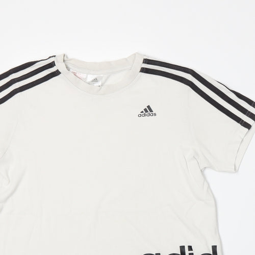 adidas Boys White  Jersey Basic T-Shirt Size 11-12 Years