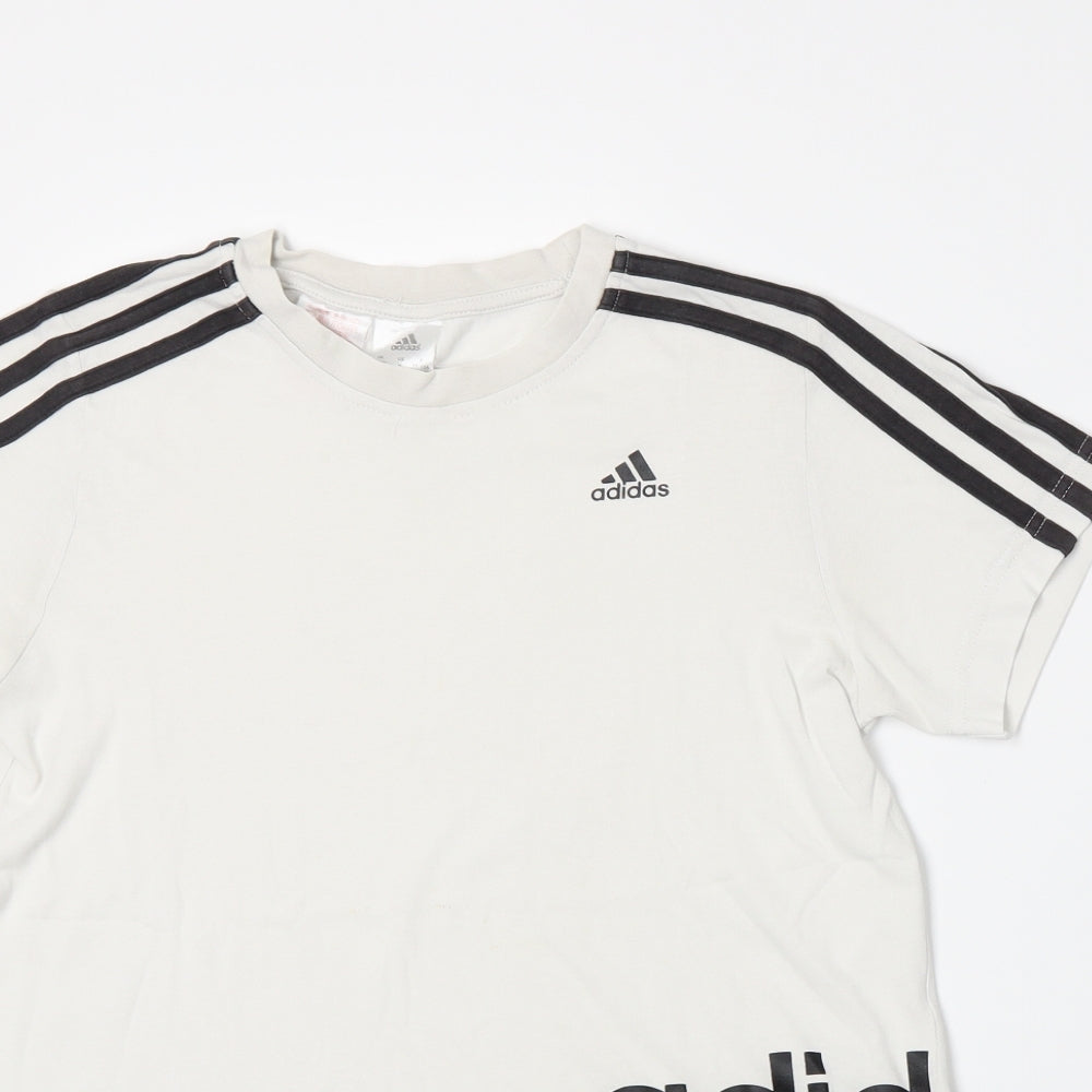 adidas Boys White  Jersey Basic T-Shirt Size 11-12 Years