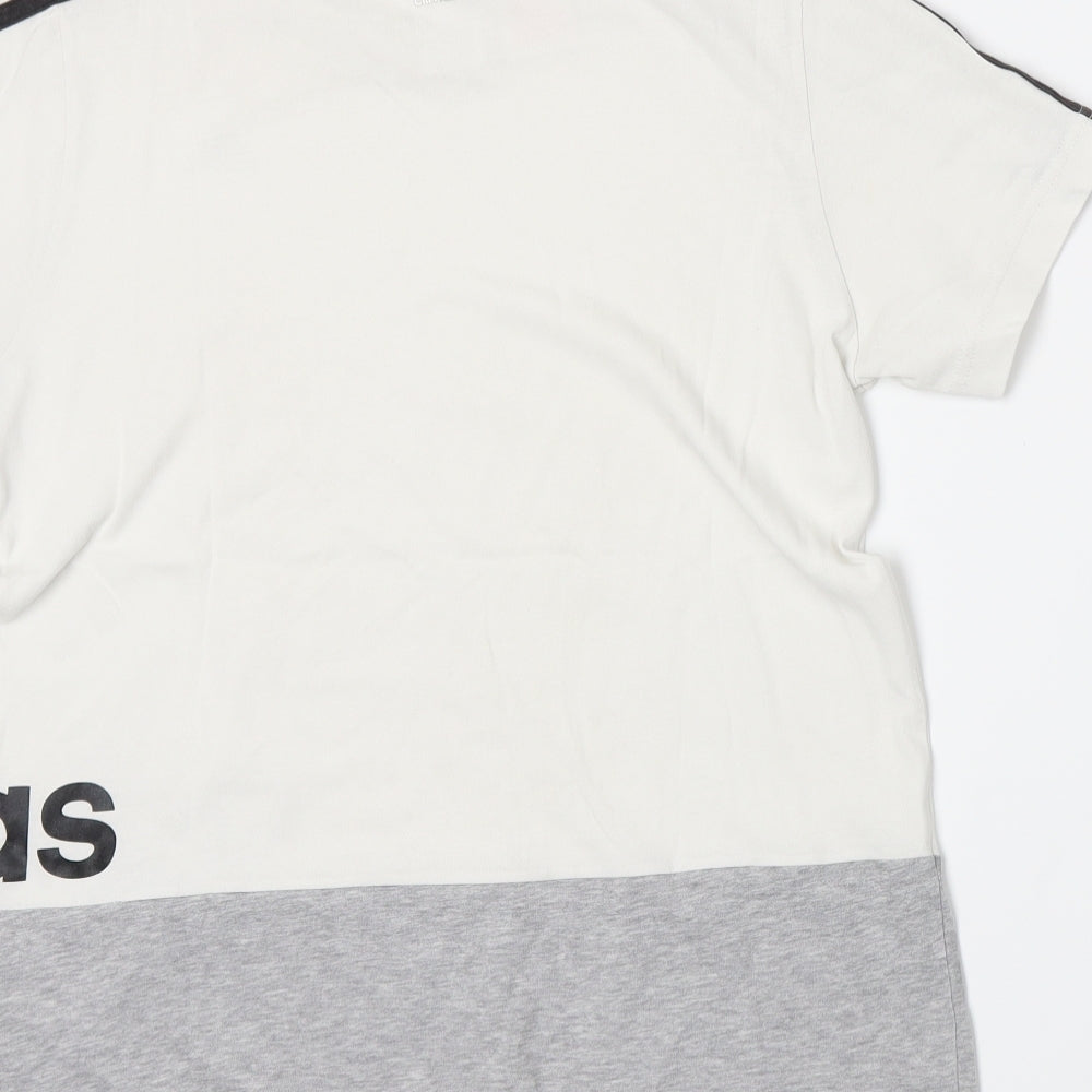 adidas Boys White  Jersey Basic T-Shirt Size 11-12 Years