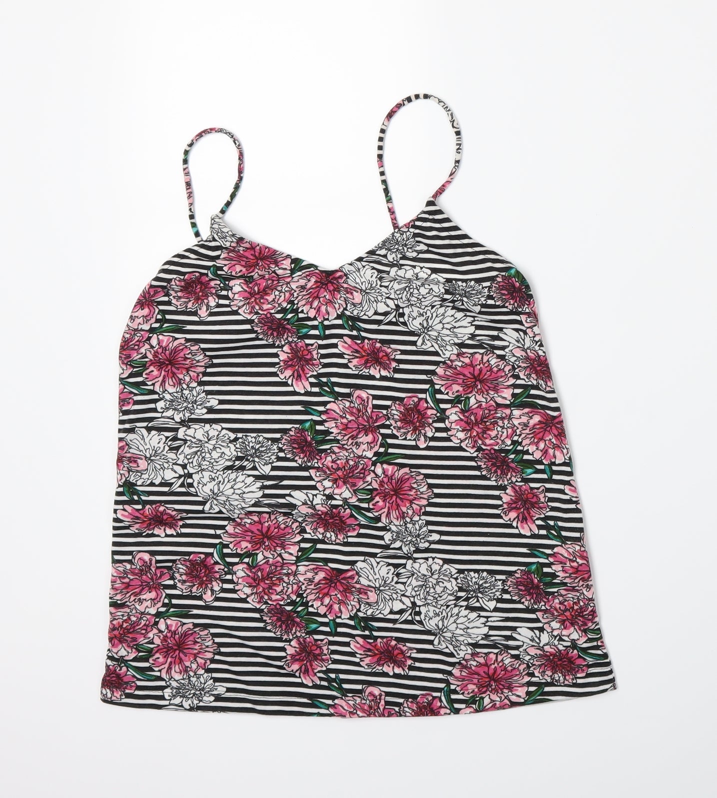 Primark Womens Black Striped  Camisole Tank Size 8