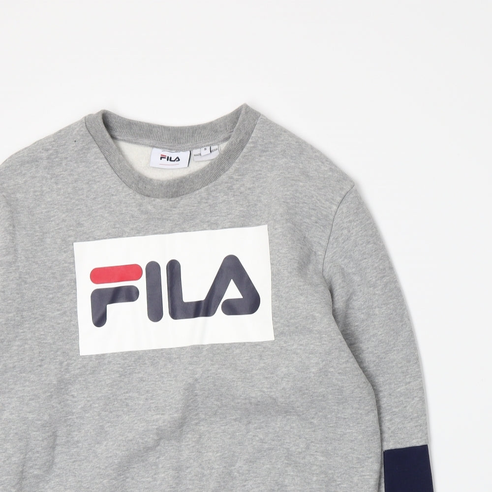 FILA Mens Grey  Jersey Pullover Sweatshirt Size S