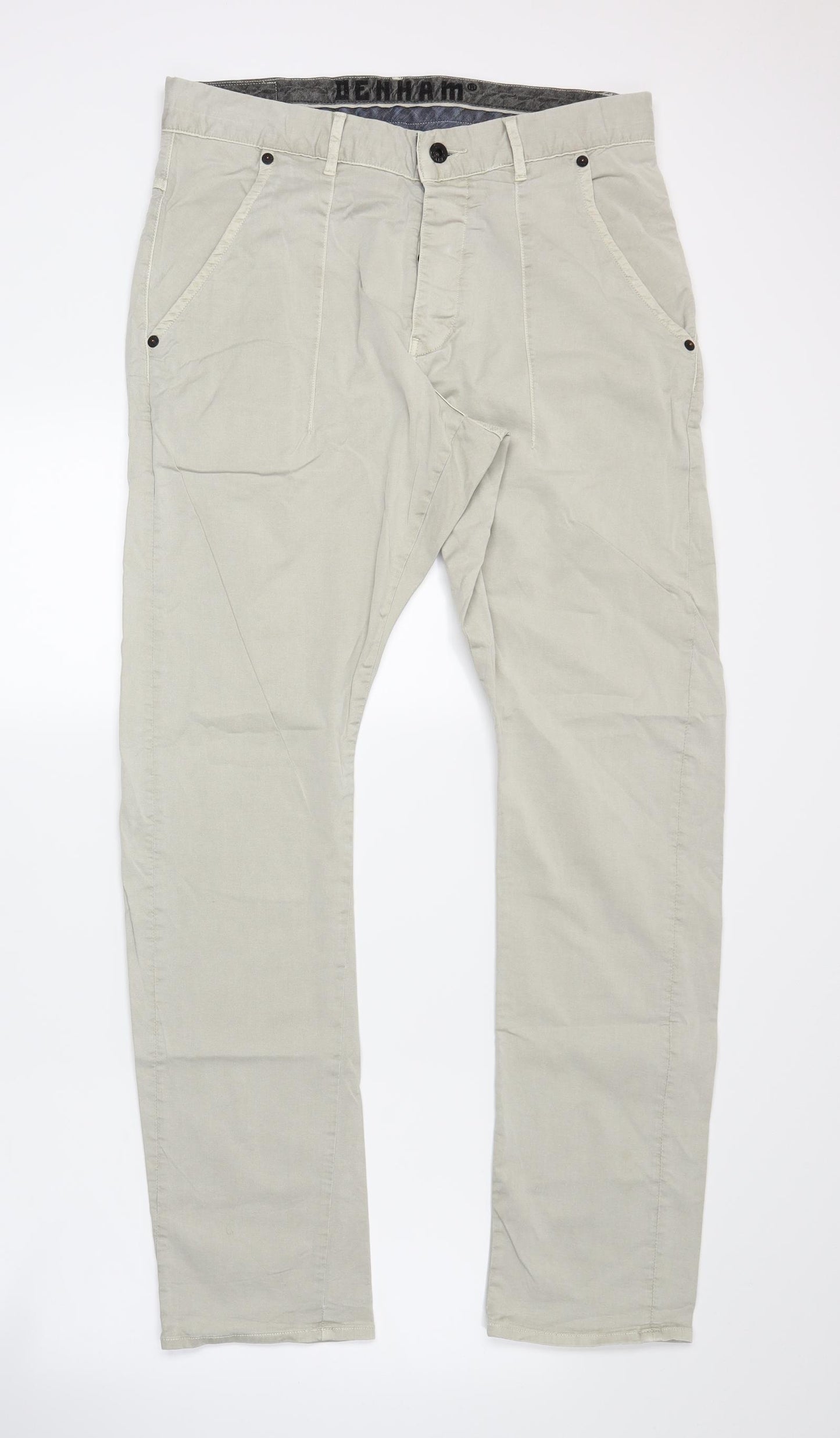 Denham Mens Beige   Straight Jeans Size 32 L31 in