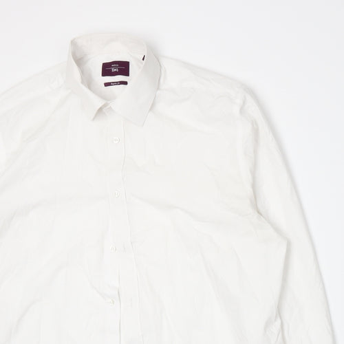 Moss Bros Mens White    Dress Shirt Size 17