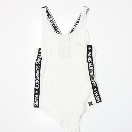Superdry Womens White   Bodysuit One-Piece Size 10