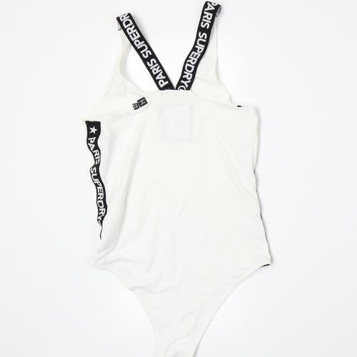 Superdry Womens White   Bodysuit One-Piece Size 10