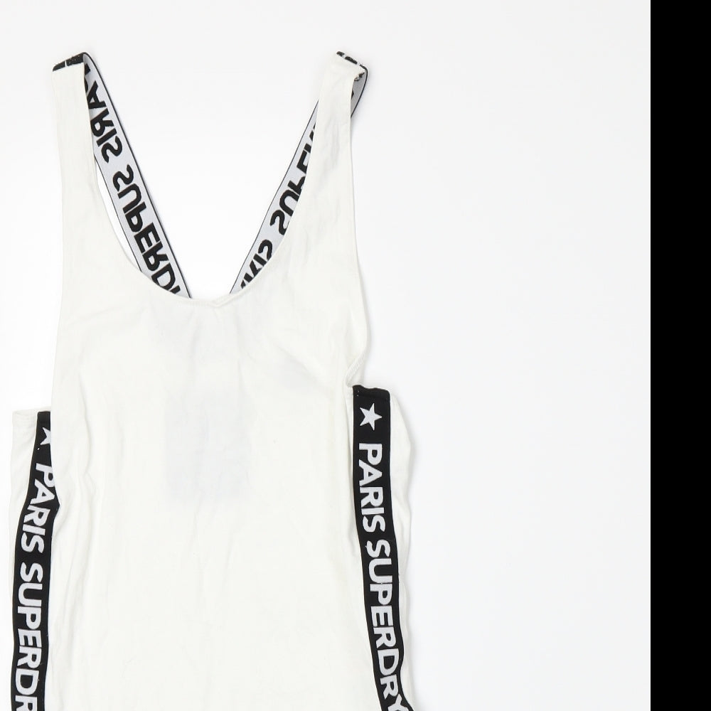Superdry Womens White   Bodysuit One-Piece Size 10