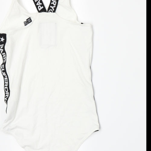 Superdry Womens White   Bodysuit One-Piece Size 10