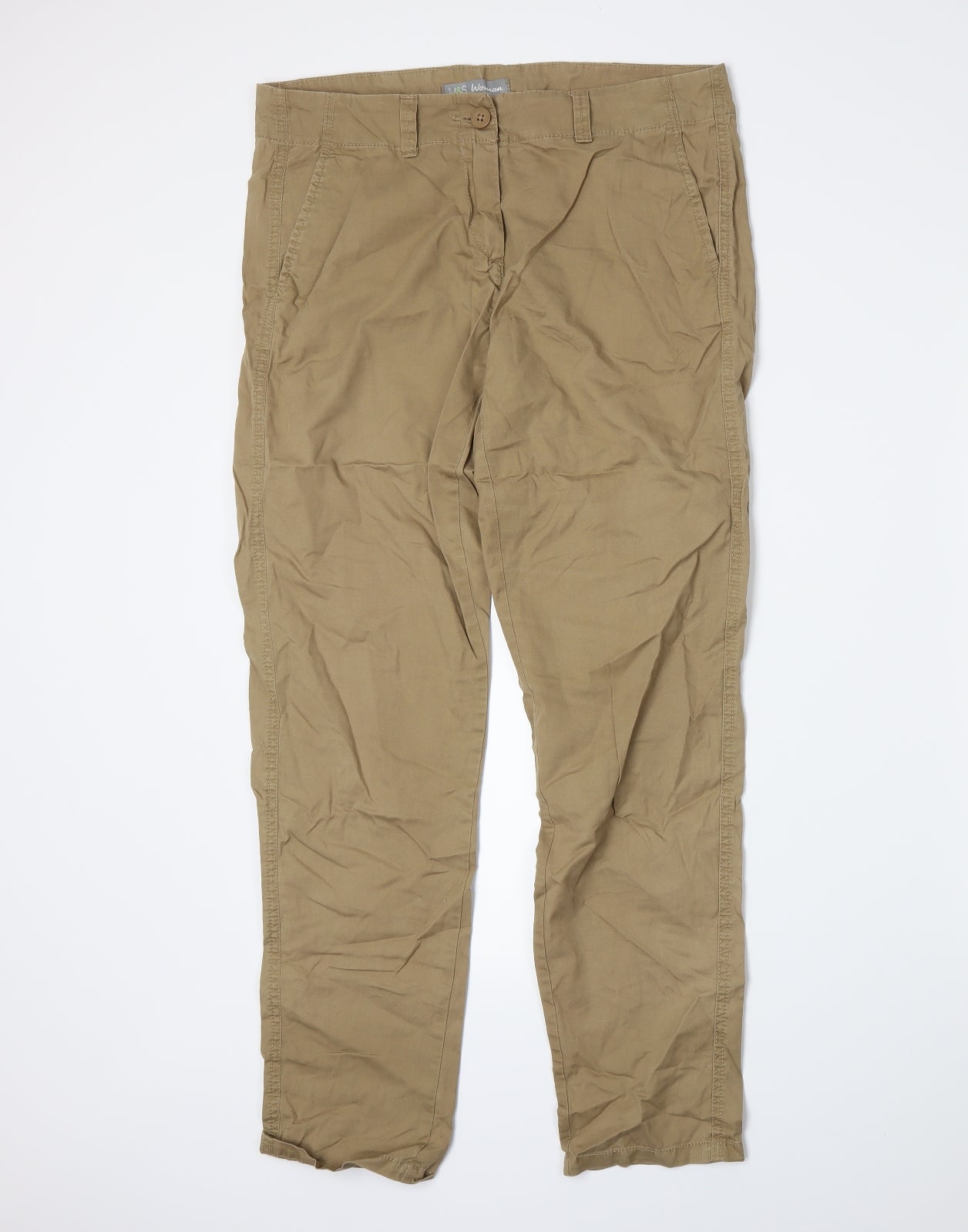 Marks and Spencer Womens Beige   Trousers  Size 12 L28 in
