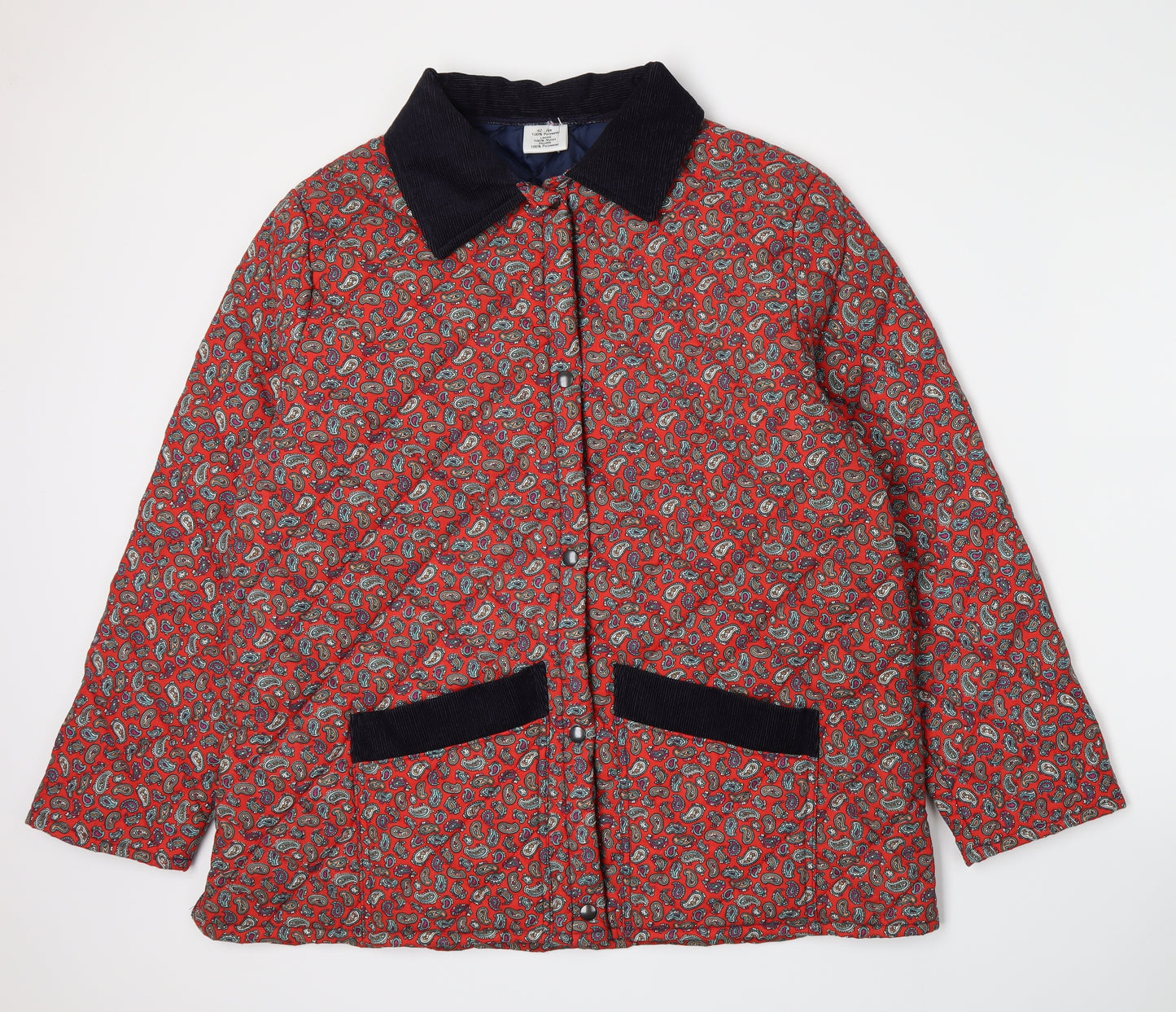 Country Collection Womens Red Paisley  Quilted Jacket Size 16