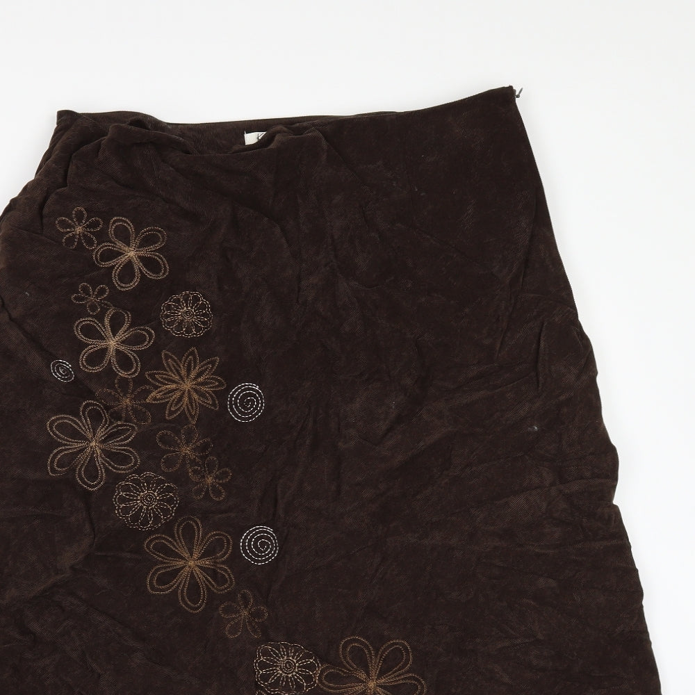 Klass Womens Brown  Corduroy A-Line Skirt Size 18