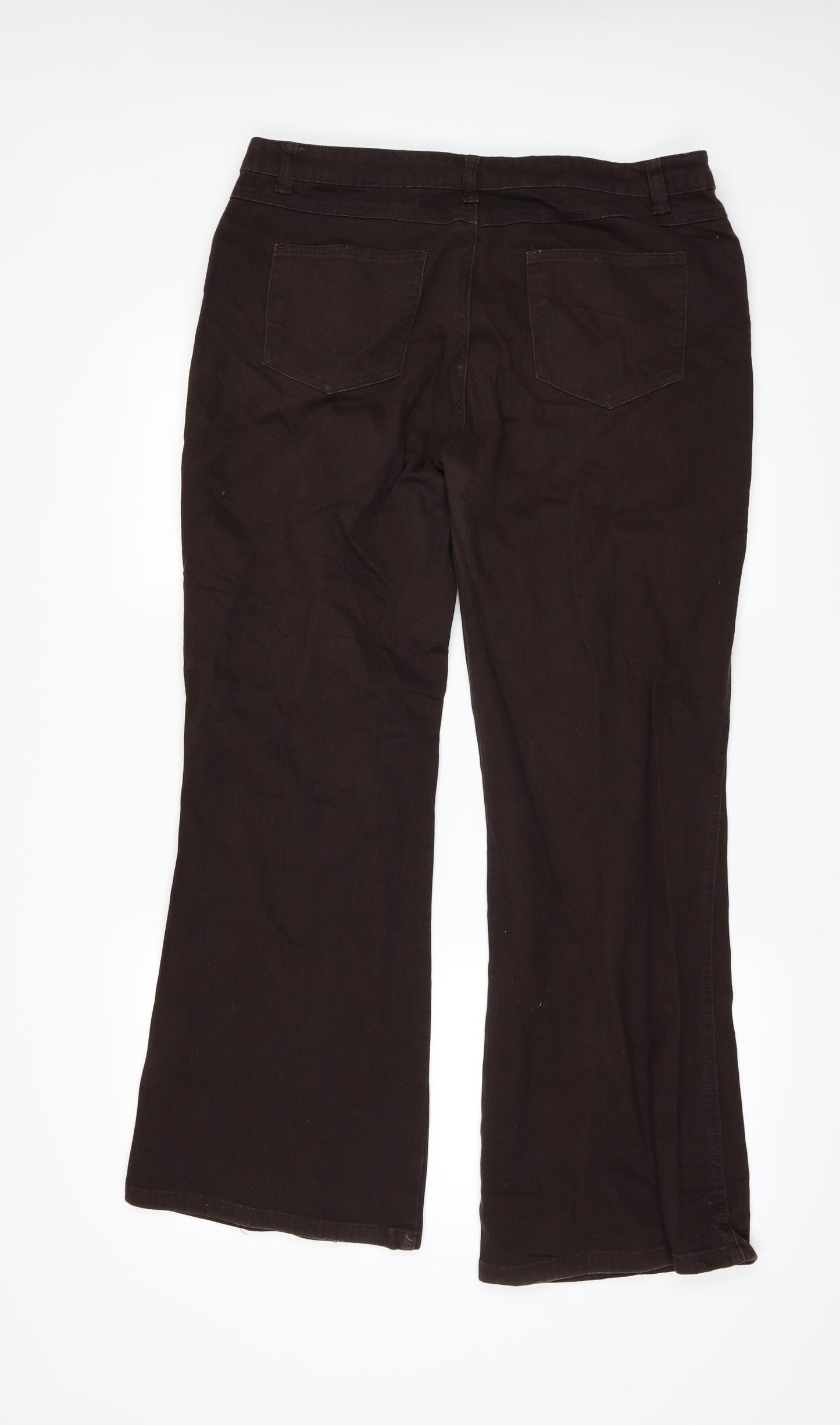 M&Co Womens Brown  Denim Flared Jeans Size 16 L29 in