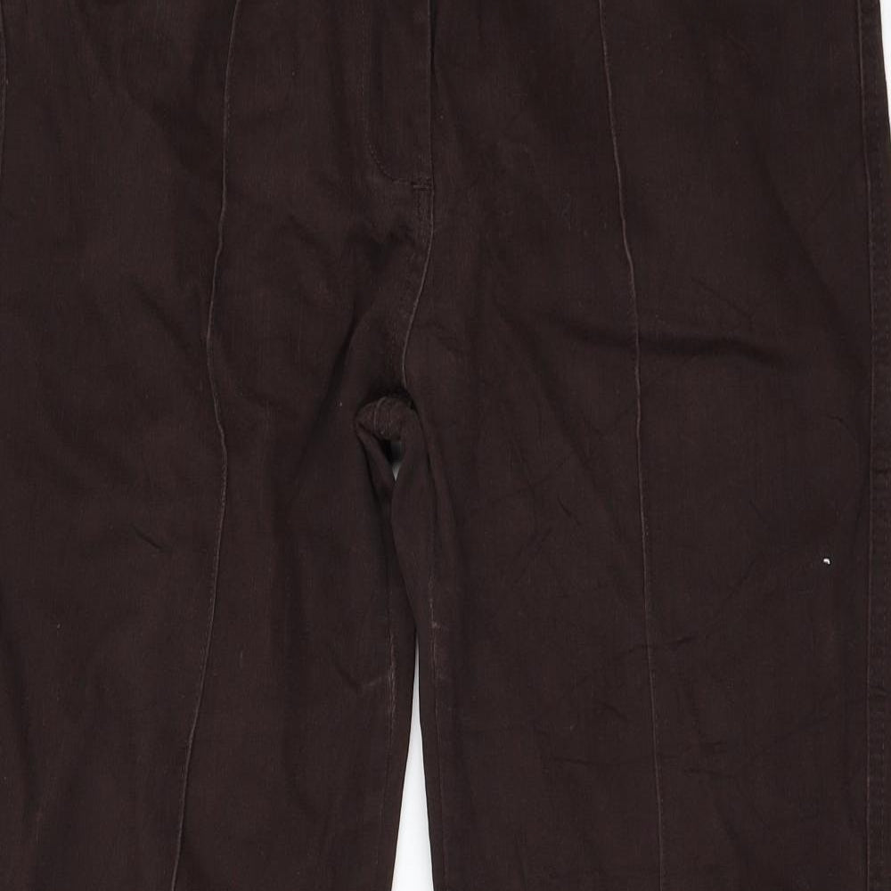 M&Co Womens Brown  Denim Flared Jeans Size 16 L29 in