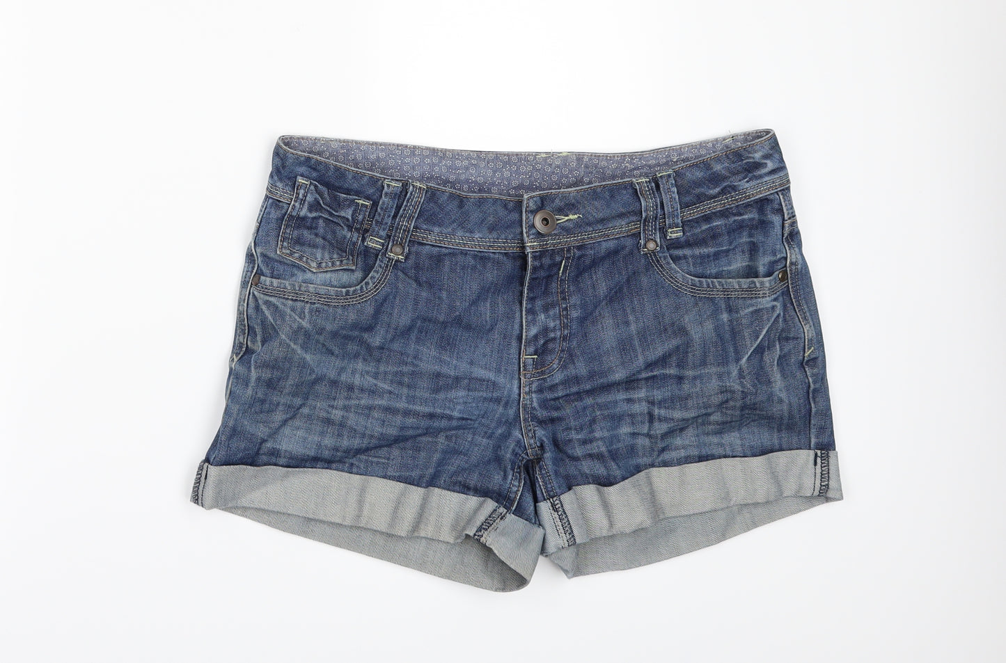Matalan Womens Blue  Denim Hot Pants Shorts Size 12