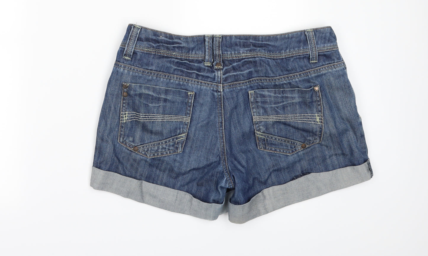 Matalan Womens Blue  Denim Hot Pants Shorts Size 12
