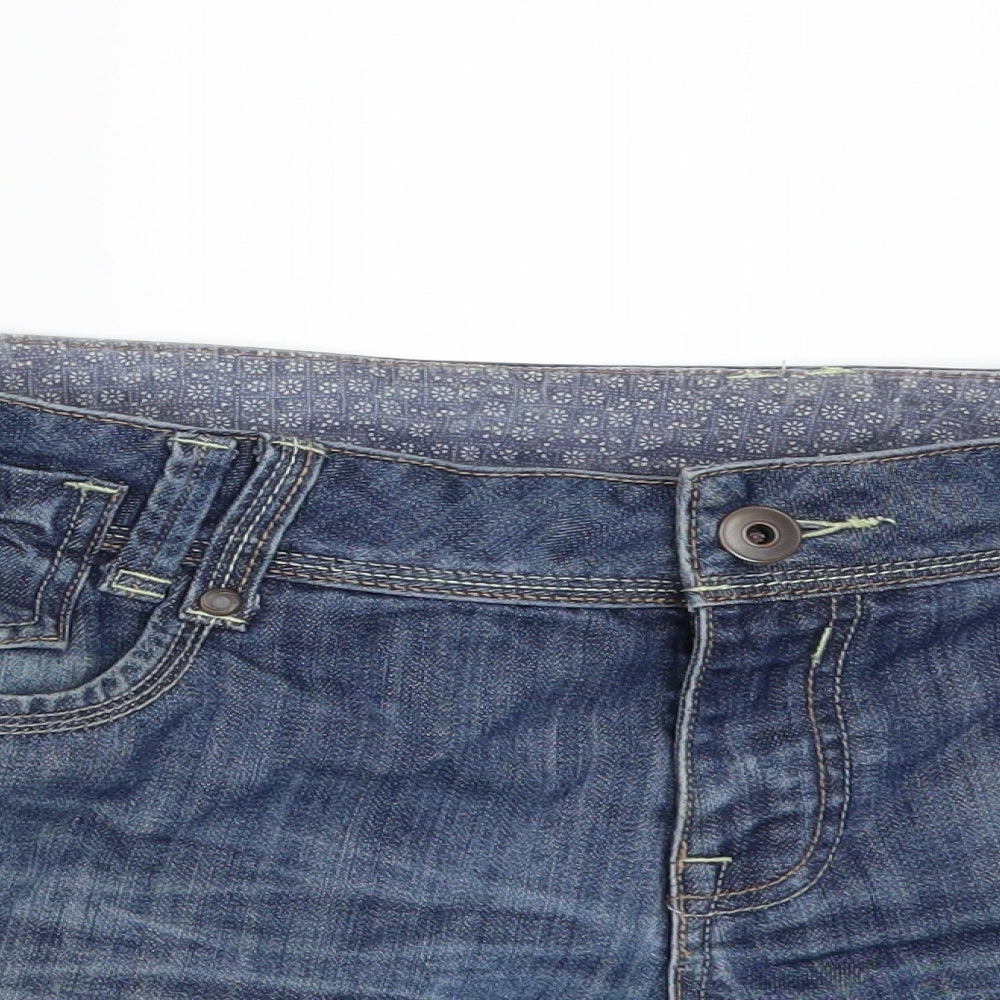 Matalan Womens Blue  Denim Hot Pants Shorts Size 12