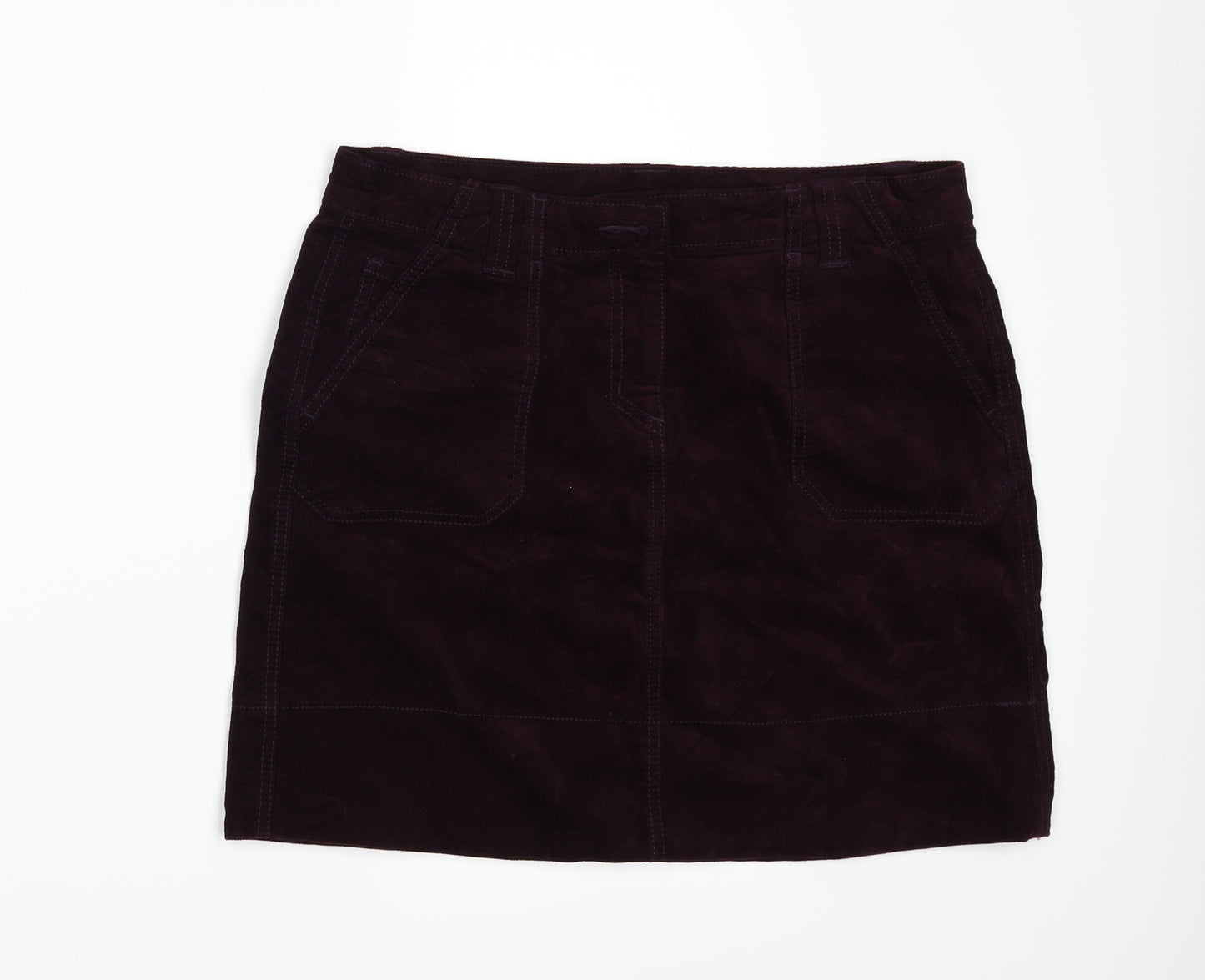 Marks and Spencer Womens Red  Corduroy Mini Skirt Size 12