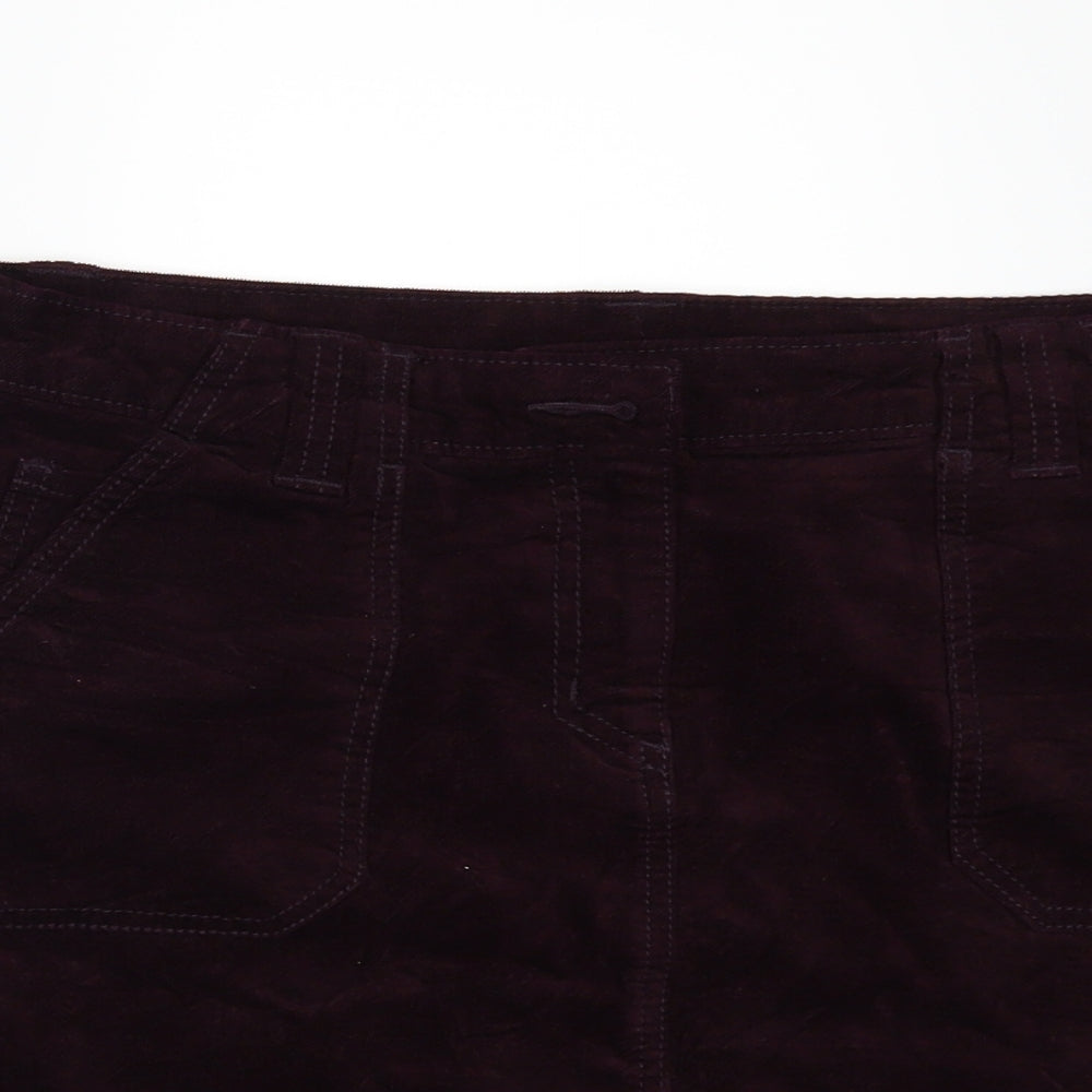 Marks and Spencer Womens Red  Corduroy Mini Skirt Size 12