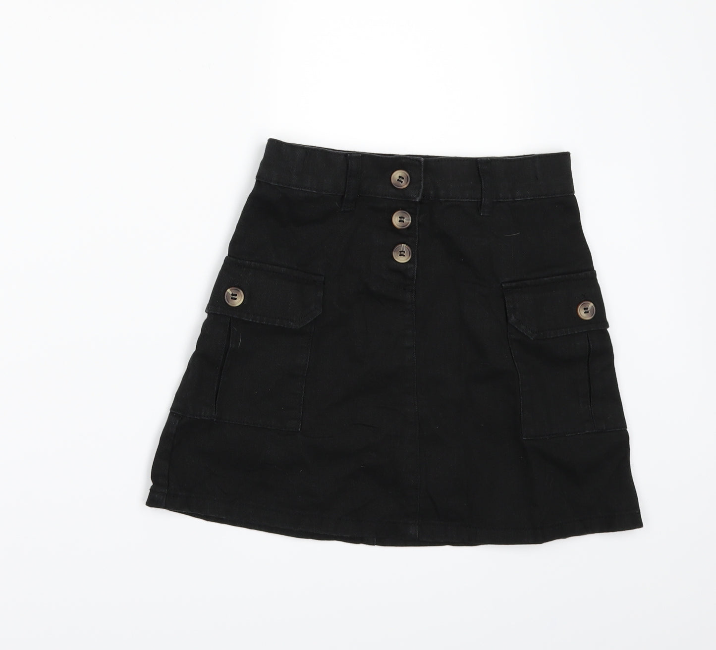 Nutmeg Girls Black  Denim Mini Skirt Size 9-10 Years