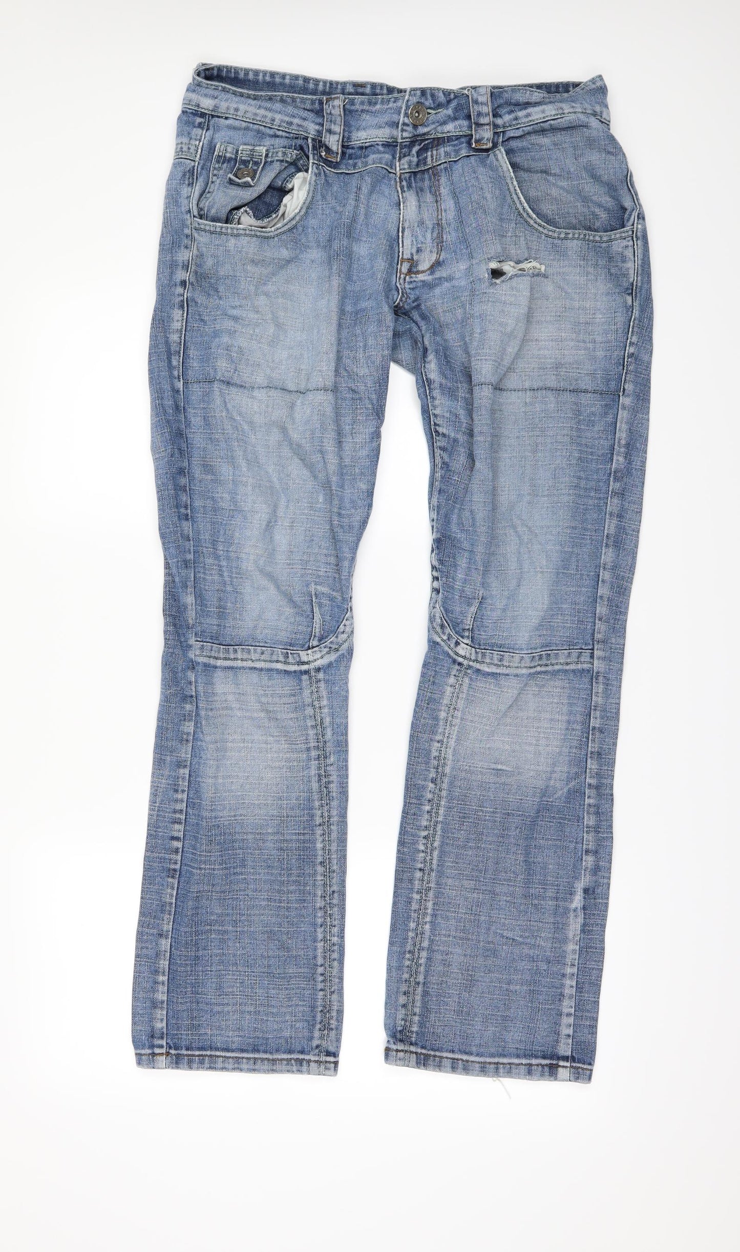 Bench Mens Blue  Denim Wide-Leg Jeans Size 32 L31 in