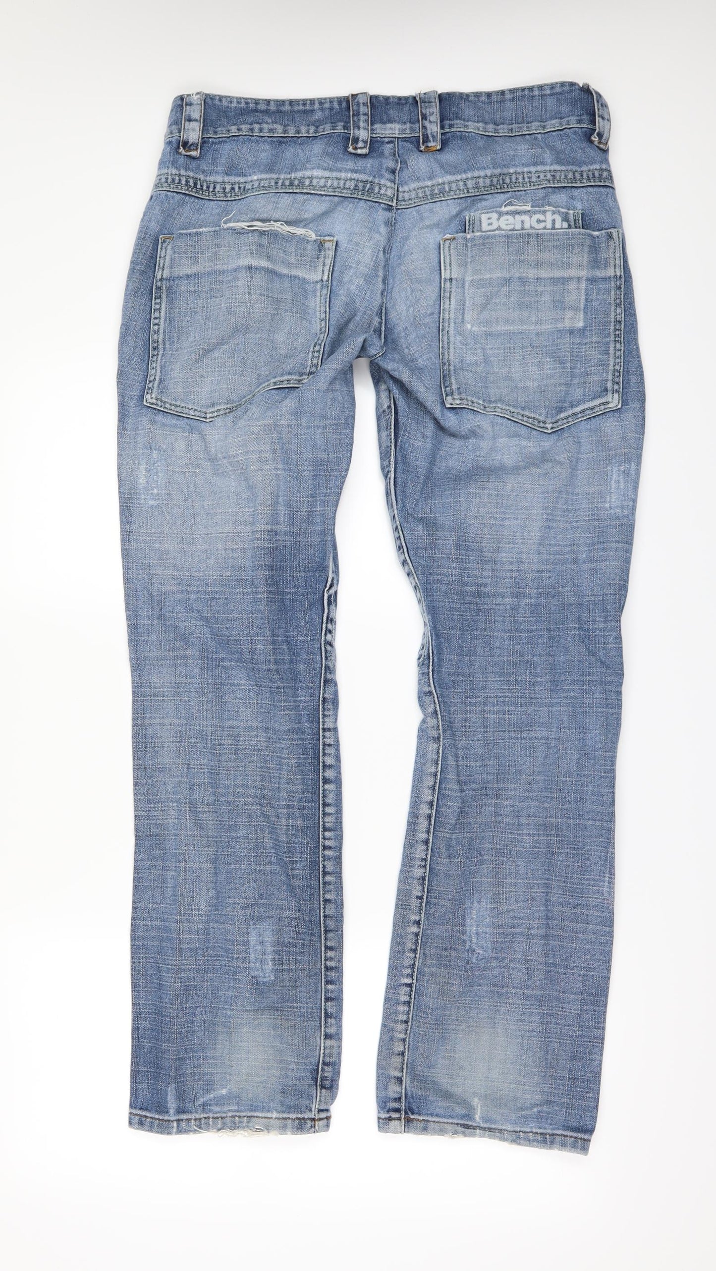 Bench Mens Blue  Denim Wide-Leg Jeans Size 32 L31 in