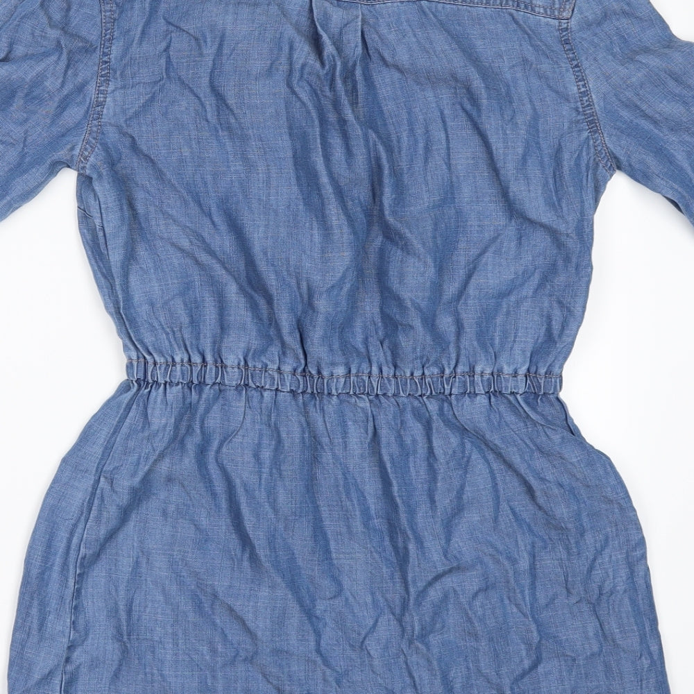 NEXT Womens Black  Denim Mini  Size 8  - FRAYED HEM AND SLEEVES