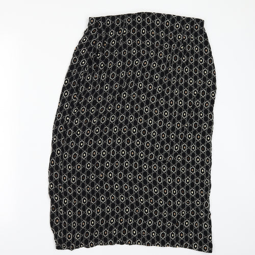Marks and Spencer Womens Black Geometric  Wrap Skirt Size 22